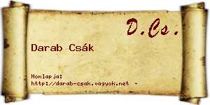 Darab Csák névjegykártya